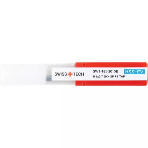 SwissTech. M4X0.7 KÉK GYŰRŰS HSS-EV EGYENES HORNYÚ GÉPI MENETFÚRÓ - OXIDÁLT