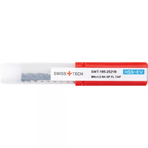 SwissTech. M6X1 KÉK GYŰRŰS HSS-EV CSAVART HORNYÚ GÉPI MENETFÚRÓ - OXIDÁLT