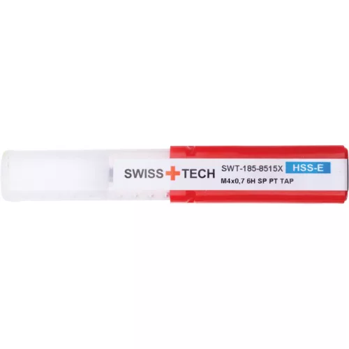 SwissTech. M4X0.7 FEKETE GYŰRŰS HSS-E EGYENES HORNYÚ TERELŐÉLES GÉPI MENETFÚRÓ