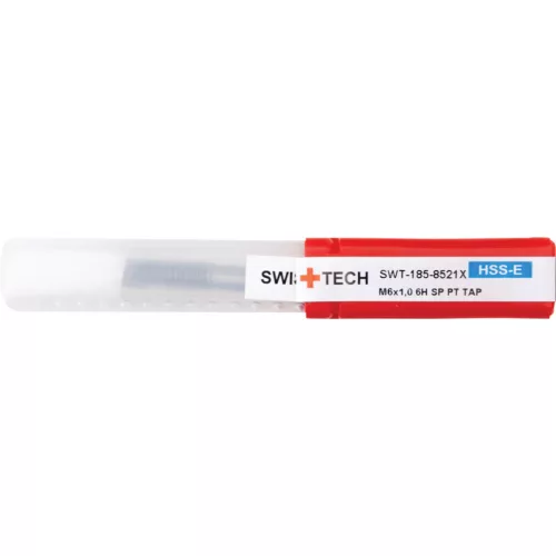 SwissTech. M6X1.0 FEKETE GYŰRŰS HSS-E EGYENES HORNYÚ TERELŐÉLES GÉPI MENETFÚRÓ