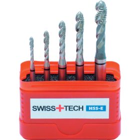 SwissTech. M3-M8 FEKETE GYŰRŰS HSS-E CSAVART HORNYÚ GÉPI MENETFÚRÓ KÉSZLET (5 DB-OS)